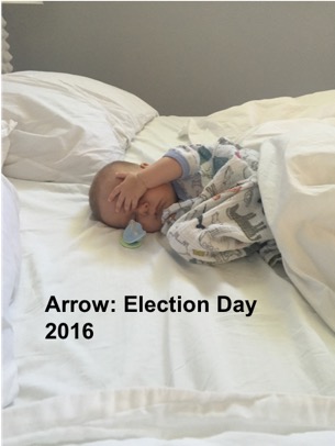 arrow captioned election day