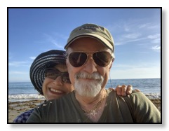 Dan and Nazy walking on beach Sept 2019