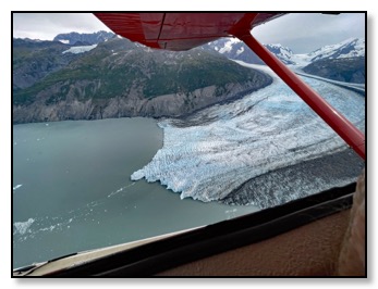 Glacier into Lake George from rust air