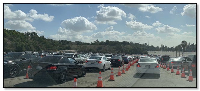 Vaccine 2 line at dodger stadium