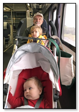 dan, arrow and tiger on train Mar 2017