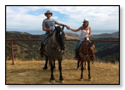 Darius and Christiane on horses