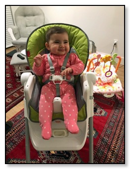 Leandra in high chair Dec 2017