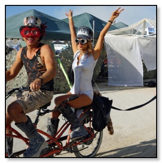 Melika and Tom at burning man