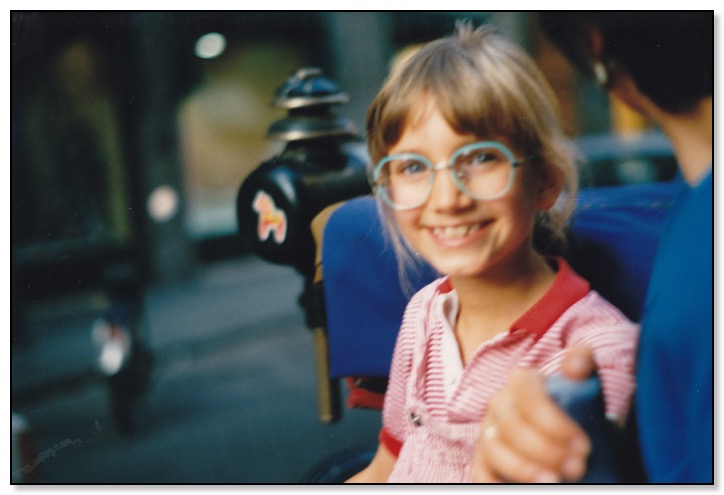 melika on carriage in italy