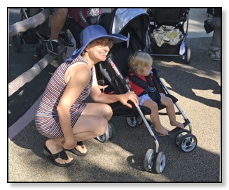 nazy with Arrow in stroller Oct 2017