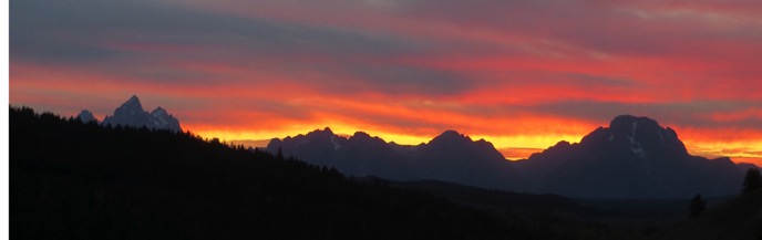 sunset on the tetons long