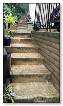 the stairs in the rain